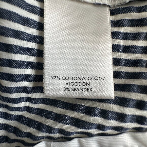 Ann Taylor Women's 4 White & Blue Strips Kate Fit Modern Boot Cut Cotton Pants - Picture 14 of 15